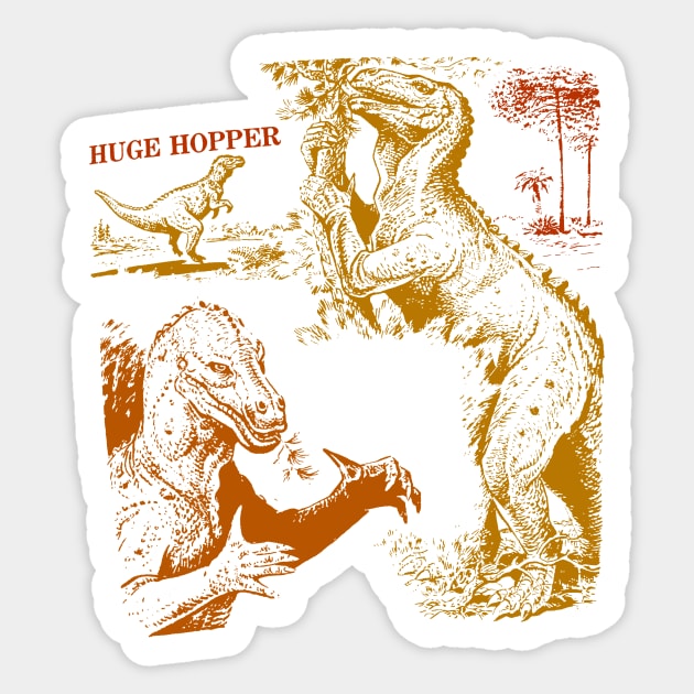 Huge Hopper Iguanodon in fall colors Sticker by MacSquiddles